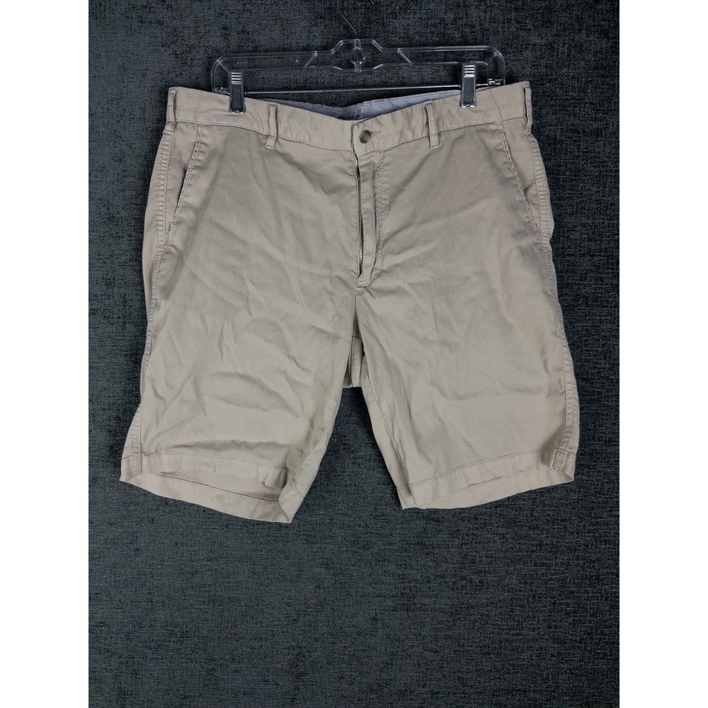 Peter Millar Chino Shorts Mens 38x30 Beige Golf Stretch Casual Flat Front Crown